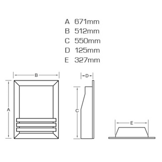 Windsor Contemporary HE Glass Fronted 16" Wall Inset Gas Fire - Flavel