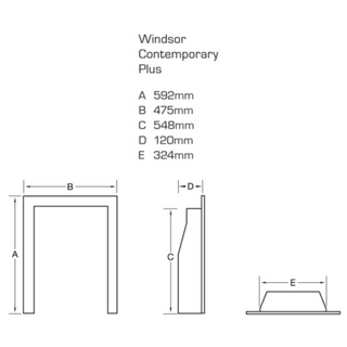 Windsor Contemporary Plus Open Fronted 16" Hearth Inset Gas Fire - Flavel