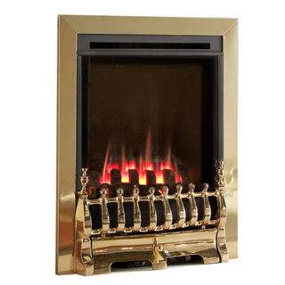 Windsor Traditional Glass Fronted HE 16" Hearth Inset Coal Gas Fire - Flavel