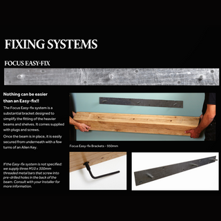 Large Fascia Beam Solid Oak Fireplace Beam Complete with Easy-Fix Kit - Focus Fireplaces