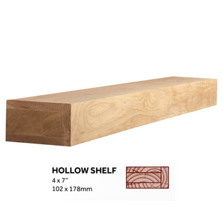 Hollow Shelf Solid Oak Fireplace Beam Complete with Easy-Fix Kit - Focus Fireplaces