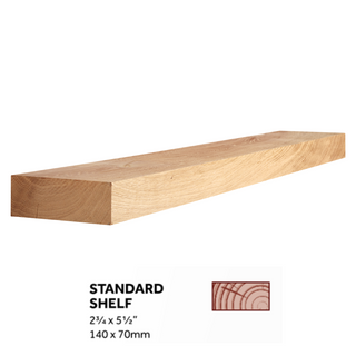 Large Shelf Solid Oak Fireplace Beam Complete with Easy-Fix Kit - Focus Fireplaces