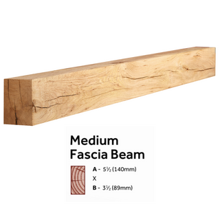 Medium Fascia Beam Solid Oak Fireplace Beam Complete with Easy-Fix Kit - Focus Fireplaces