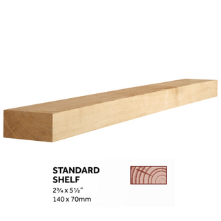Standard Shelf Solid Oak Fireplace Beam Complete with Easy-Fix Kit - Focus Fireplaces