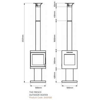Fresco Pedestal Stove with Flue - Firebloom