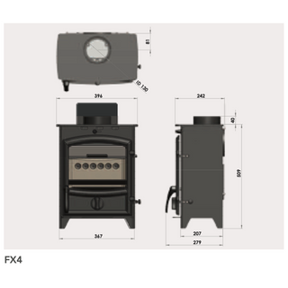 Fireline 4kW Multifuel Stove with Curved Door
