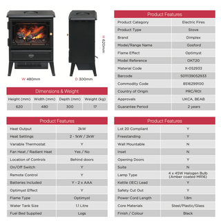 Gosford Optimyst Electric Stove - Dimplex