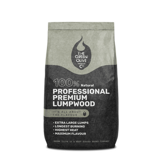Premium Professional Lumpwood Charcoal 10kg Bag - Green Olive