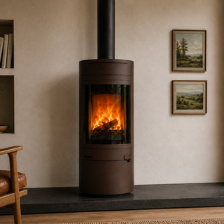 Halo Radial 5 5kW Cylindrical Wood Burning Freestanding Stove - Hunter Stoves