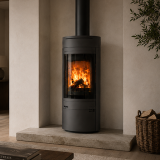 Halo Radial 5 5kW Cylindrical Wood Burning Freestanding Stove - Hunter Stoves