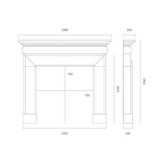 Hampton 59" Aegean Limestone Fireplace Mantel