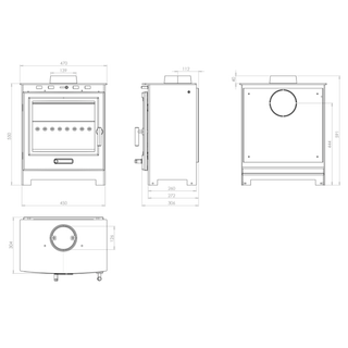 Handale Widescreen 5kW Solid Fuel Stove - Oakleaf Stoves
