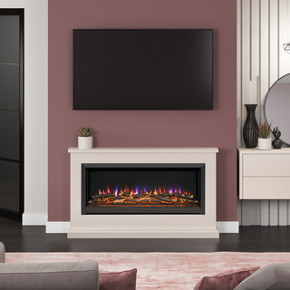 Hansford Grande 52" Flat-To-Wall Electric Fire and Fireplace Suite - Flare