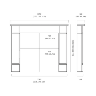 Capital Hersham Fireplace Mantel 48", 51", 54", 56"