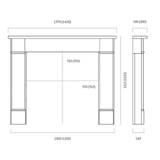 Ex-Display Hersham 54" Carrara Marble Honed Granite Ecostar Inset 5kW Woodburner Fireplace Suite