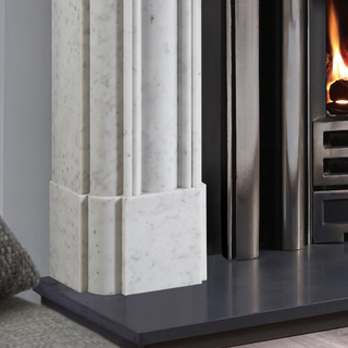 Hogarth 56" Carrara Marble Fireplace Mantel