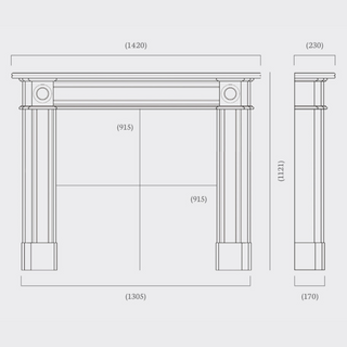 Hogarth 56" Carrara Marble Fireplace Mantel
