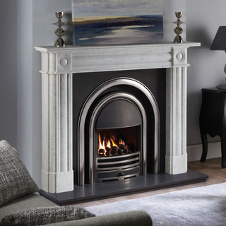 Hogarth 56" Carrara Marble Fireplace Mantel