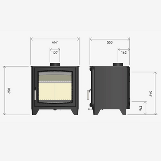 Aspect 14 Eco 7.8kW Solid Fuel Freestanding Stove - Hunter Stoves Parkray