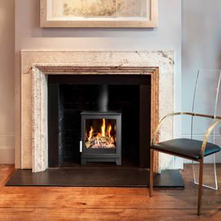 Aspect 4 3kW Gas Stove HE Glass Fronted Log Effect Free Standing Gas Fire - Hunter Gas