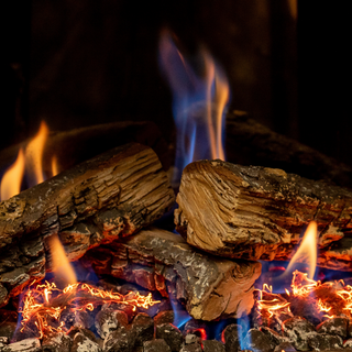 Aspect 4 3kW Gas Stove HE Glass Fronted Log Effect Free Standing Gas Fire - Hunter Gas