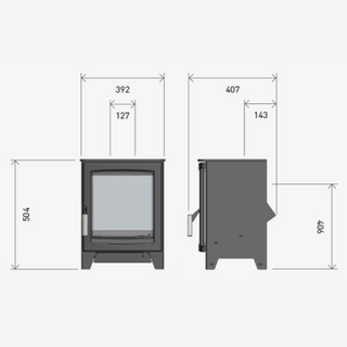 Aspect 4 3kW Gas Stove HE Glass Fronted Log Effect Free Standing Gas Fire - Hunter Gas