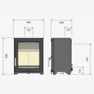 Aspect 5 Eco 5kW Multi Fuel Solid Fuel Freestanding Stove - Hunter Stoves Parkray