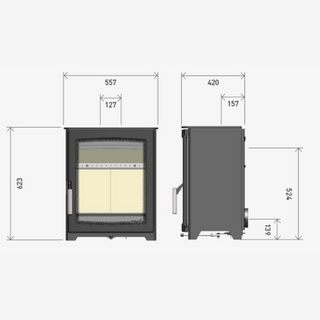 Aspect 6 Eco 5kW Solid Fuel Freestanding Stove - Hunter Stoves Parkray