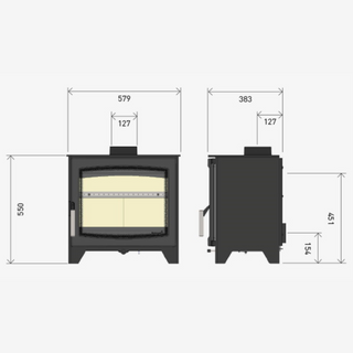 Aspect 7 Eco 5kW Solid Fuel Freestanding Stove - Hunter Stoves Parkray