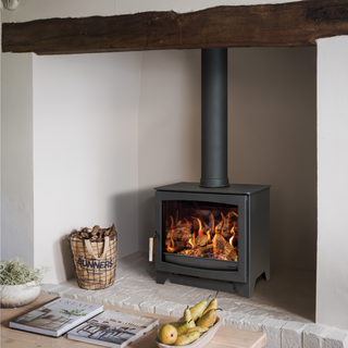 Aspect 7 4.5kW Gas Stove HE Glass Fronted Log Effect Free Standing Gas Fire - Hunter Gas