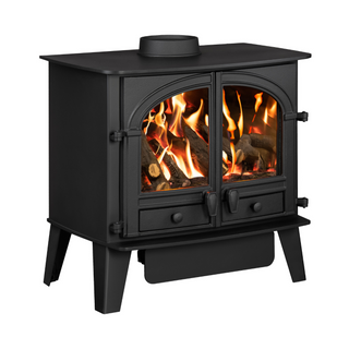 Consort 7 4.5kW Gas Stove HE Glass Fronted Log Effect Free Standing Gas Fire - Hunter Gas
