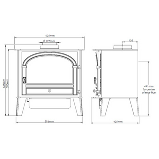 Consort 7 4.5kW Gas Stove HE Glass Fronted Log Effect Free Standing Gas Fire - Hunter Gas