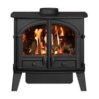 Consort 7 4.5kW Gas Stove HE Glass Fronted Log Effect Free Standing Gas Fire - Hunter Gas