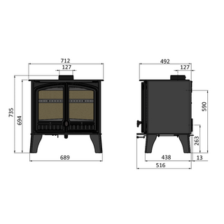 Eco Herald 14 Double Door Wood Burning Freestanding Stove - Hunter Stoves