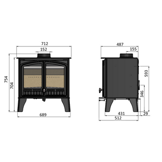 Eco Herald 14 Boiler Double Door Wood Burning Freestanding Stove - Hunter Stoves