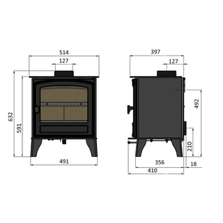 Eco Herald 5 Wood Burning Freestanding Stove - Hunter Stoves