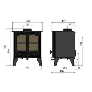 Eco Herald 5 Wood Burning Freestanding Stove - Hunter Stoves