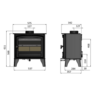 Eco Herald 5 Slimline Wood Burning Freestanding Stove - Hunter Stoves