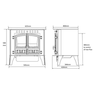 Herald 6 6.5kW Gas Stove HE Glass Fronted Log Effect Free Standing Gas Fire - Hunter Gas