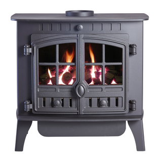 Herald 6 6.5kW Gas Stove HE Glass Fronted Log Effect Free Standing Gas Fire - Hunter Gas