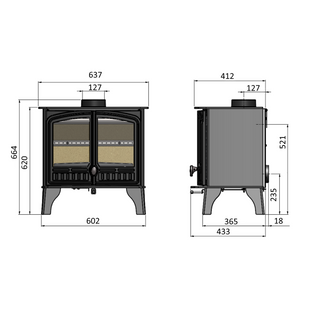 Eco Herald 8 Wood Burning Freestanding Stove - Hunter Stoves