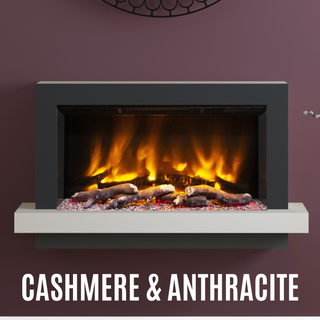 Pryzm Huxton Timber Wall Mounted Fire and Fireplace Suite