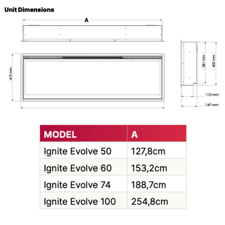 Dimplex Ignite Evolve Optiflame Built-In Media Wall Electric Fire