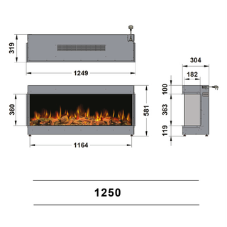 Ilektro Landscape MK3 (950, 1250, 1650, 2000, 2600) Media Wall Electric Fire - Ilektro