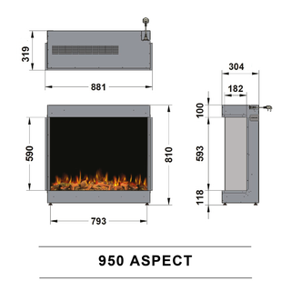 Ilektro 950 Aspect MK3 Electric Fire - Ilektro