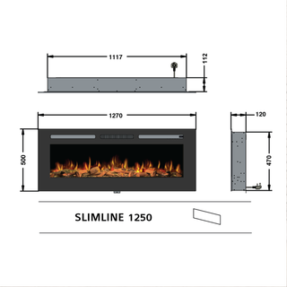 IS50 Slimline 1250 Landscape Electric Fire - Ilektro