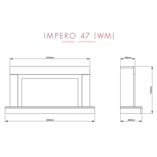 Pryzm Impero White Micromarble Wall Mounted Electric Fire and Fireplace Suite