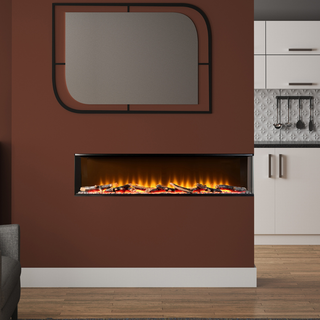 Invision 3SL 3-Sided Media Wall Electric Fire (1000, 1250) - Flare