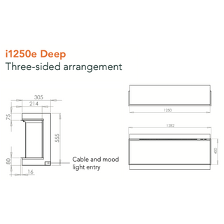 iRange Deep 3-Sided Media Wall Electric Fire (100, 125, 150, 180, 220) - Charlton & Jenrick