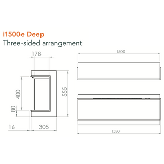 iRange Deep 3-Sided Media Wall Electric Fire (100, 125, 150, 180, 220) - Charlton & Jenrick